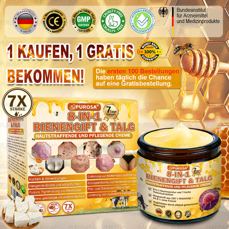 ❤️𝗣𝗨𝗥𝗢𝗦𝗔® 8-in-1 Bienengift & Talg Hautcreme – Jetzt -80% · Sichtbare Wirkung in 7 Tagen · Nur heute letzter Tag!
