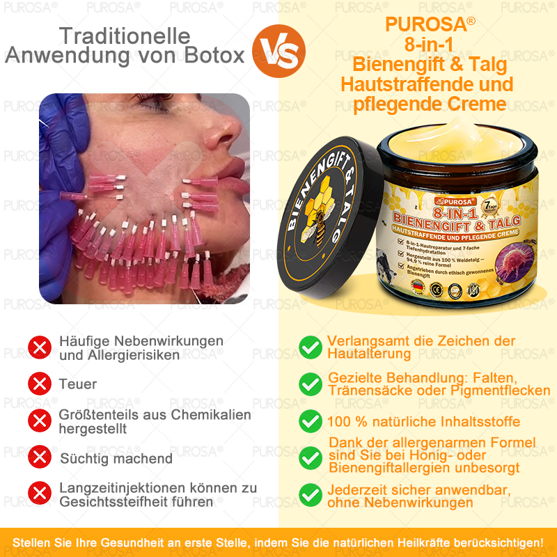❤️𝗣𝗨𝗥𝗢𝗦𝗔® 8-in-1 Bienengift & Talg Hautcreme – Jetzt -80% · Sichtbare Wirkung in 7 Tagen · Nur heute letzter Tag!